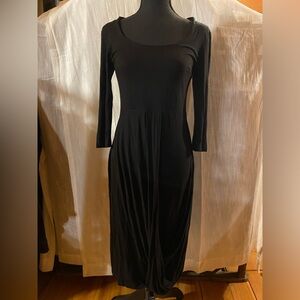 Ronen Chen Black Dress 3/4 sleeve Women’s size 6 (1) made in Israel